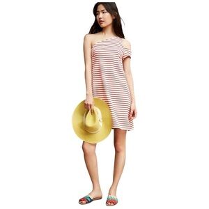 NEW Anthropologie Marketa One-Shoulder Dress Striped Parisian Size XL